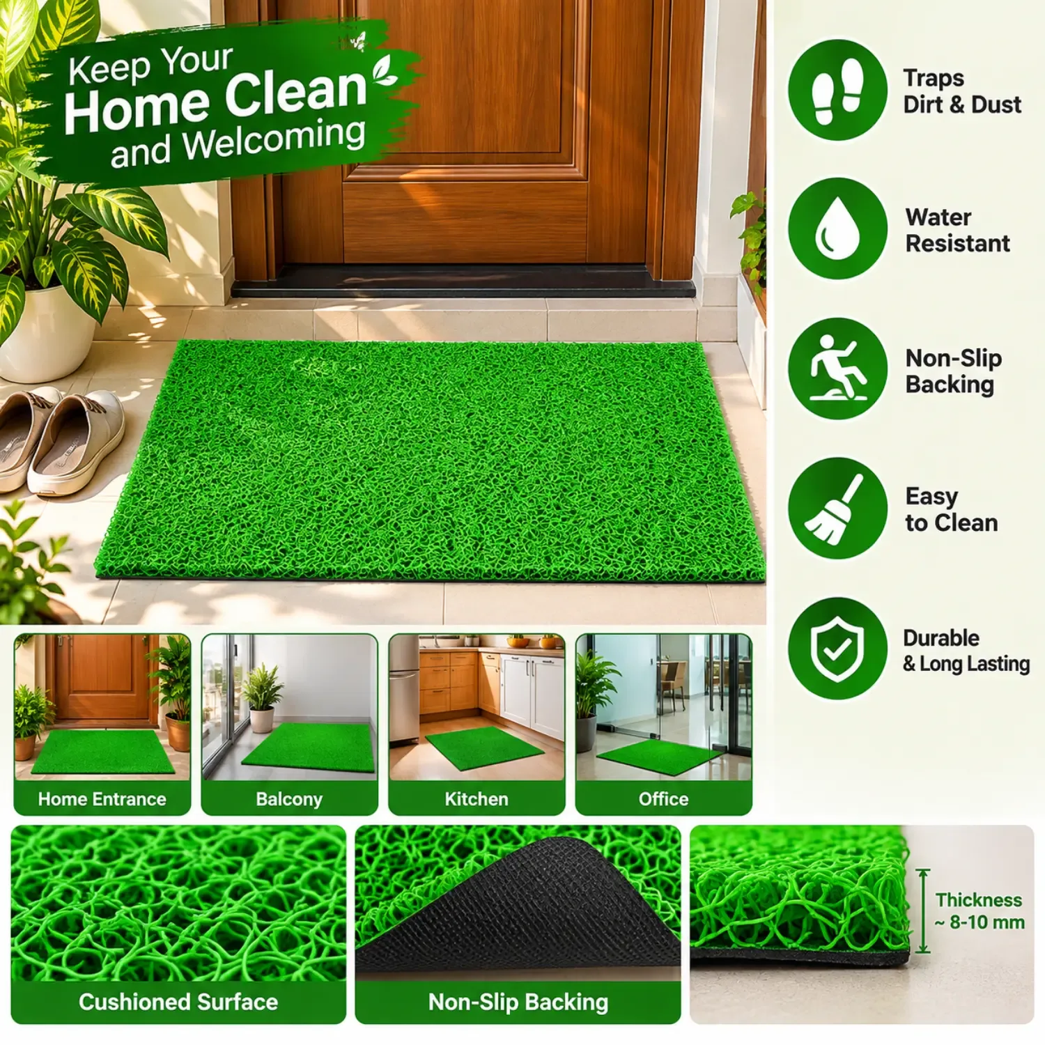 PVC Cushion Noodle Door Mat – Anti-Slip & Dirt Trapping Floor Mat photo 3