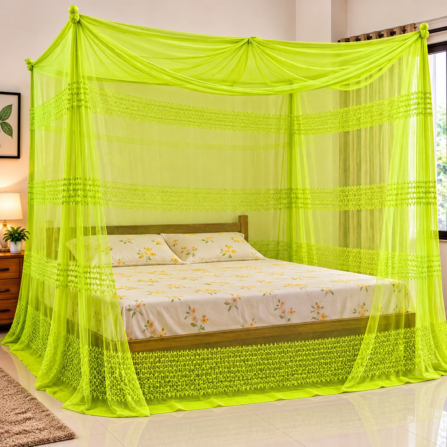 Bangladeshi Best Air Cooling Mosquito Net 6×7 Ft – 6 Ft Height, Green photo 1