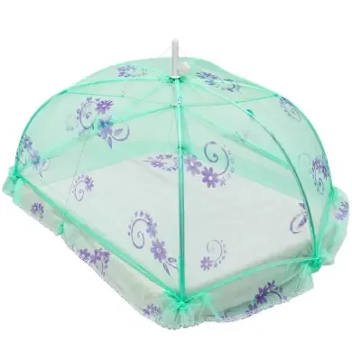 Baby Mosquito Net for Crib with Floral Design – Mint Green | Basanti Bedding photo 1