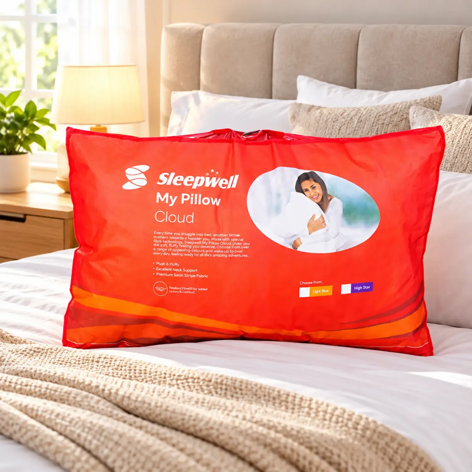 White Feather Bed Pillow – Rectangular Sleeping Pillow, 27 x 17 Inch photo 1