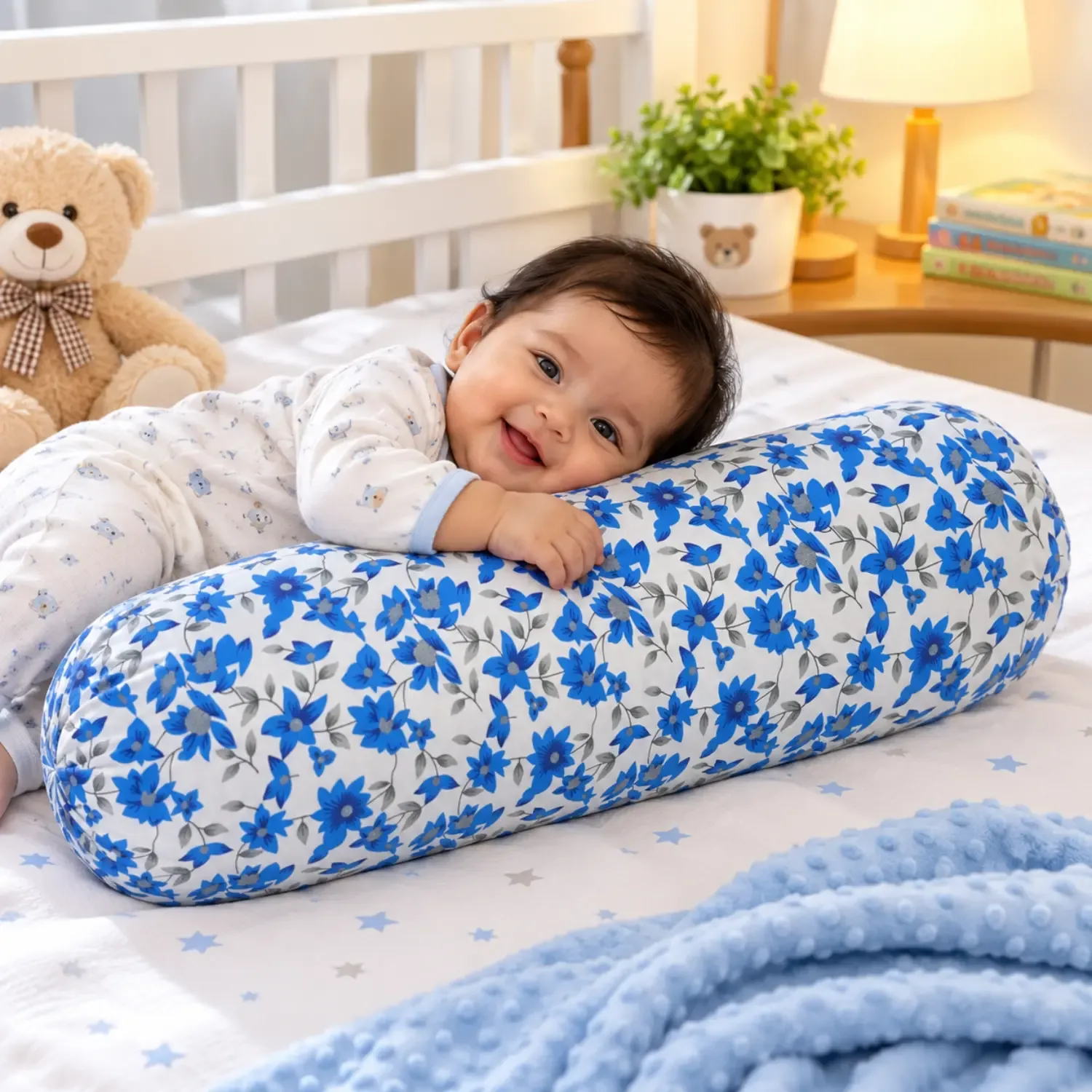 Natural Shimul Tula Baby Side Pillow 70 cm with Multicolor Cotton Cover | Basanti Bedding photo 1
